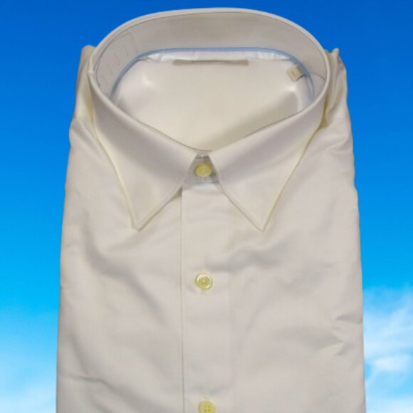 $895 ERMENEGLDO ZEGNA MEN SOLID WHITE DRESS SHIRT CLASSIC FIT DELUXE COTTON XL - Picture 1 of 14
